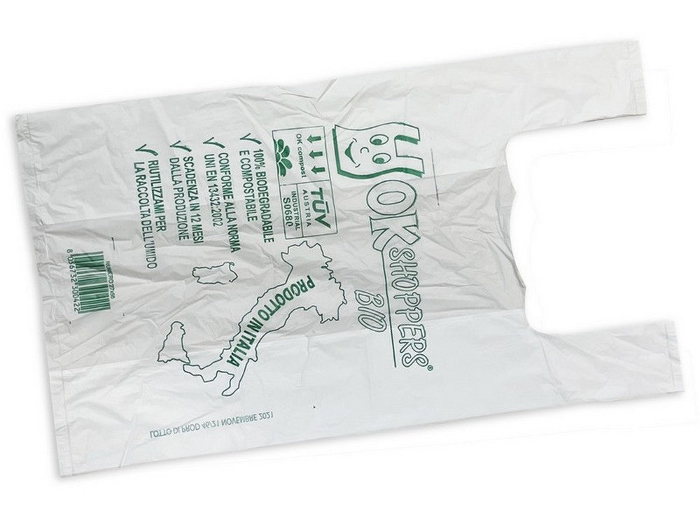 busta shopper biodegradabile 500 pz cm. 30+10+10x60 h - gr. 13 cod:ferx.vit49944
