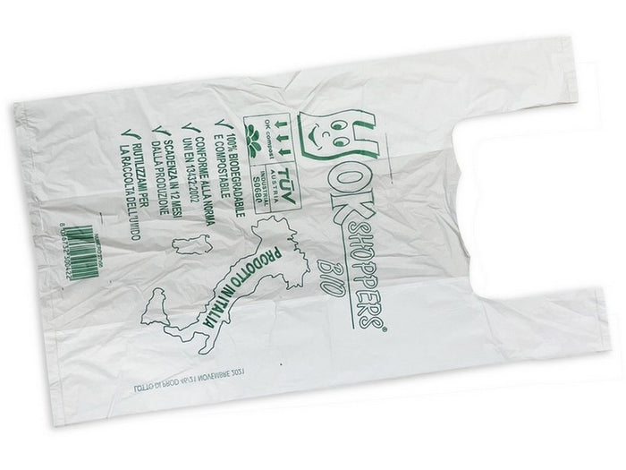 busta shopper biodegradabile 500 pz cm. 30+10+10x60 h - gr. 13 cod:ferx.vit49944