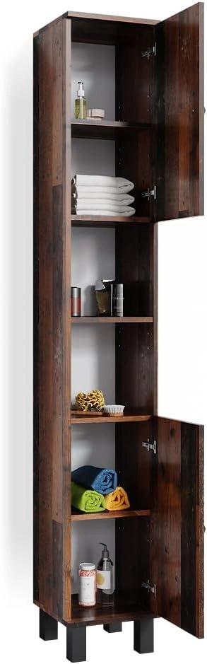 Armoire haute Placard Meuble de salle de bains Fynn style ancien