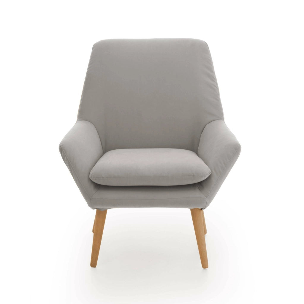Poltrona Anido, Poltrona di design da salotto, 100% Made in Italy, Poltroncina relax in tessuto imbottito, cm 80x70h95, Grigio