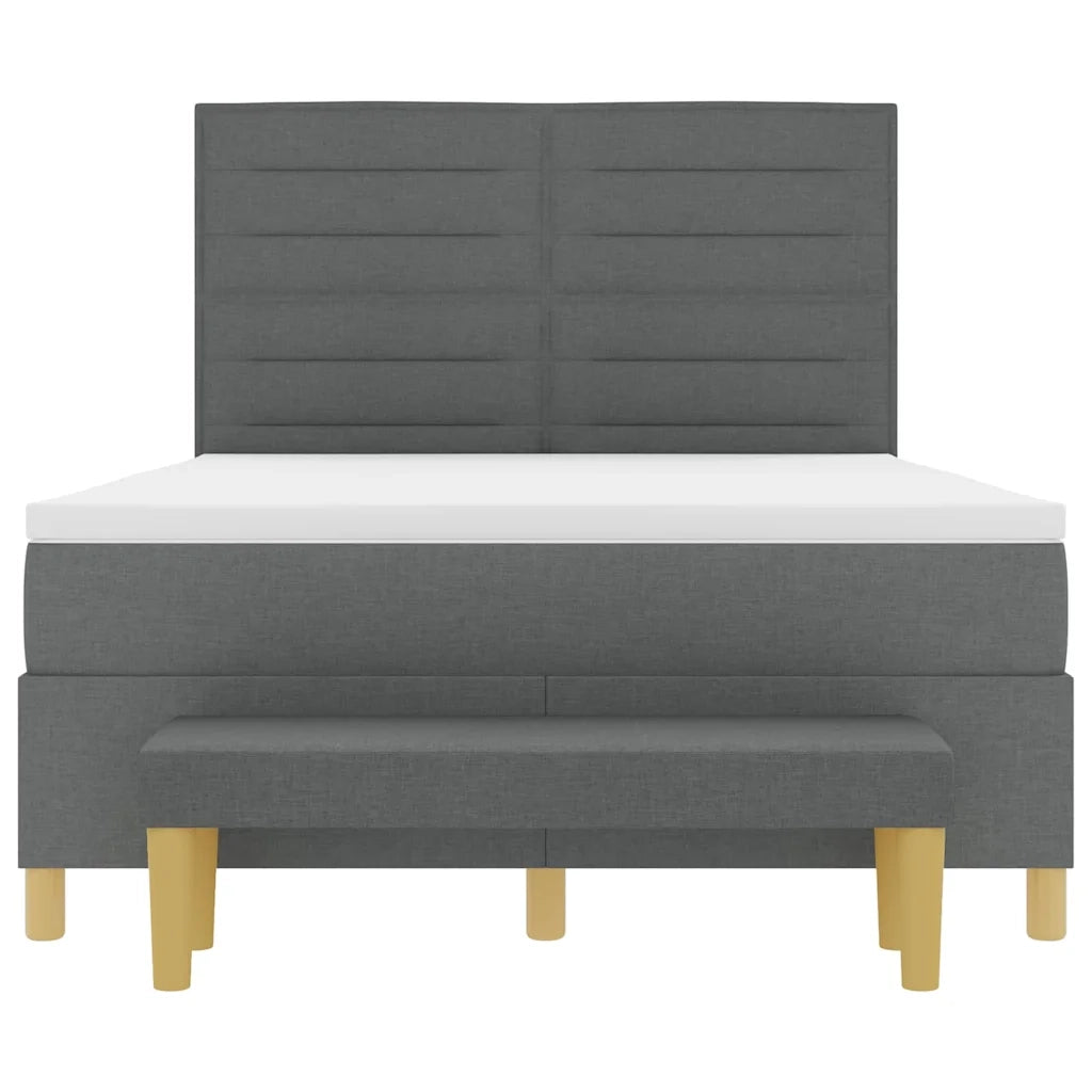 Letto a molle con testiera Grigio scuro 190 x 140 cm Tessuto 3344220