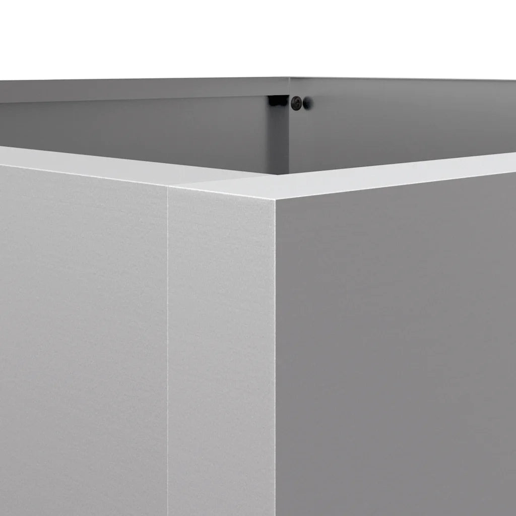 Fioriera-Vaso-Contenitore per Piante Argento 42x38x75 cm in Acciaio Zincato