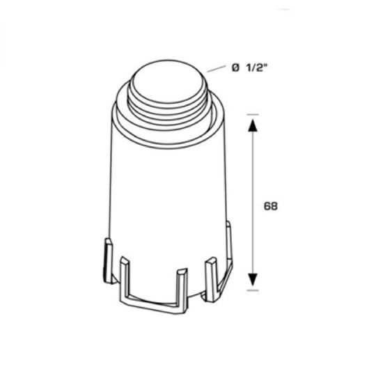 Tappo per collaudo tubazioni rosso Filetto 1/2"
