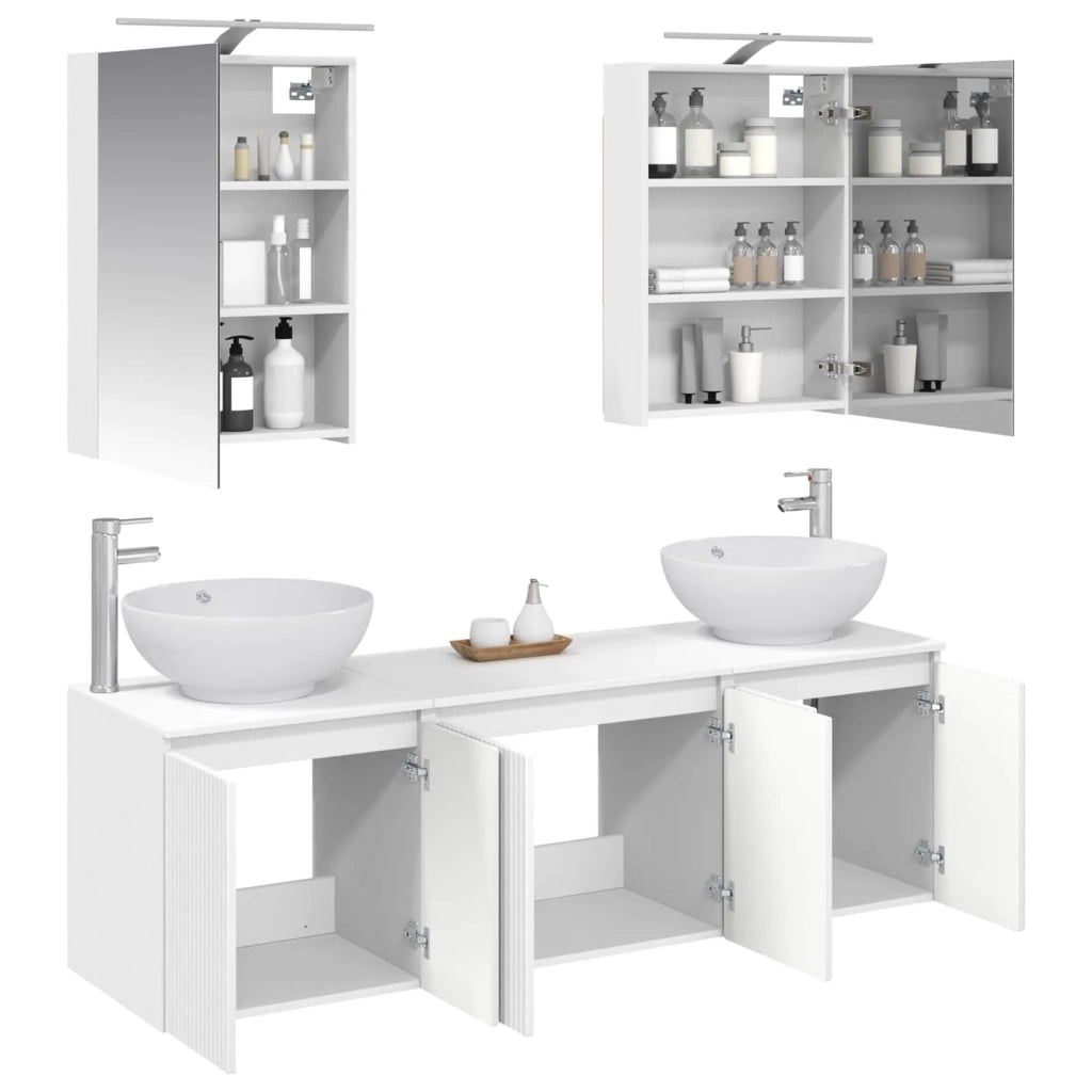 Set di Armadi da Bagno 5 pcs Bianco Legno ingegnerizzato 3406471