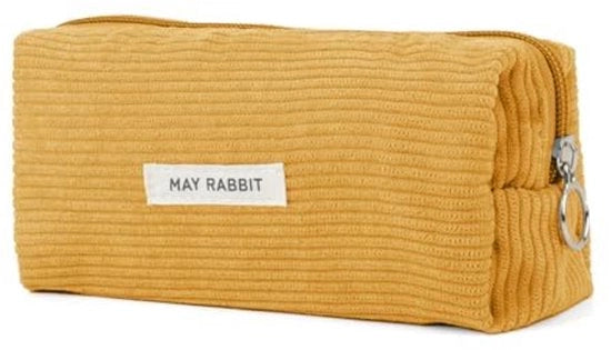 Etui a corduroy per ragazze, grande borsa con zip per ragazze e ragazzi, adulti, studio, must-have per la scuola, materiali scolastici, borsa estetica per adolescenti (gialla)
