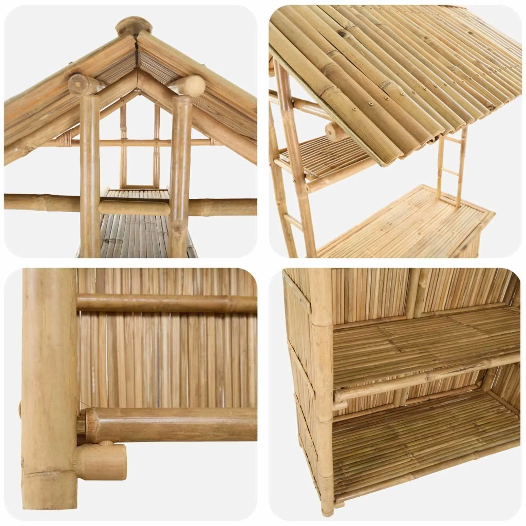 Tavolo da bar da esterno Naturale 115 x 95 x 214 cm Bambù