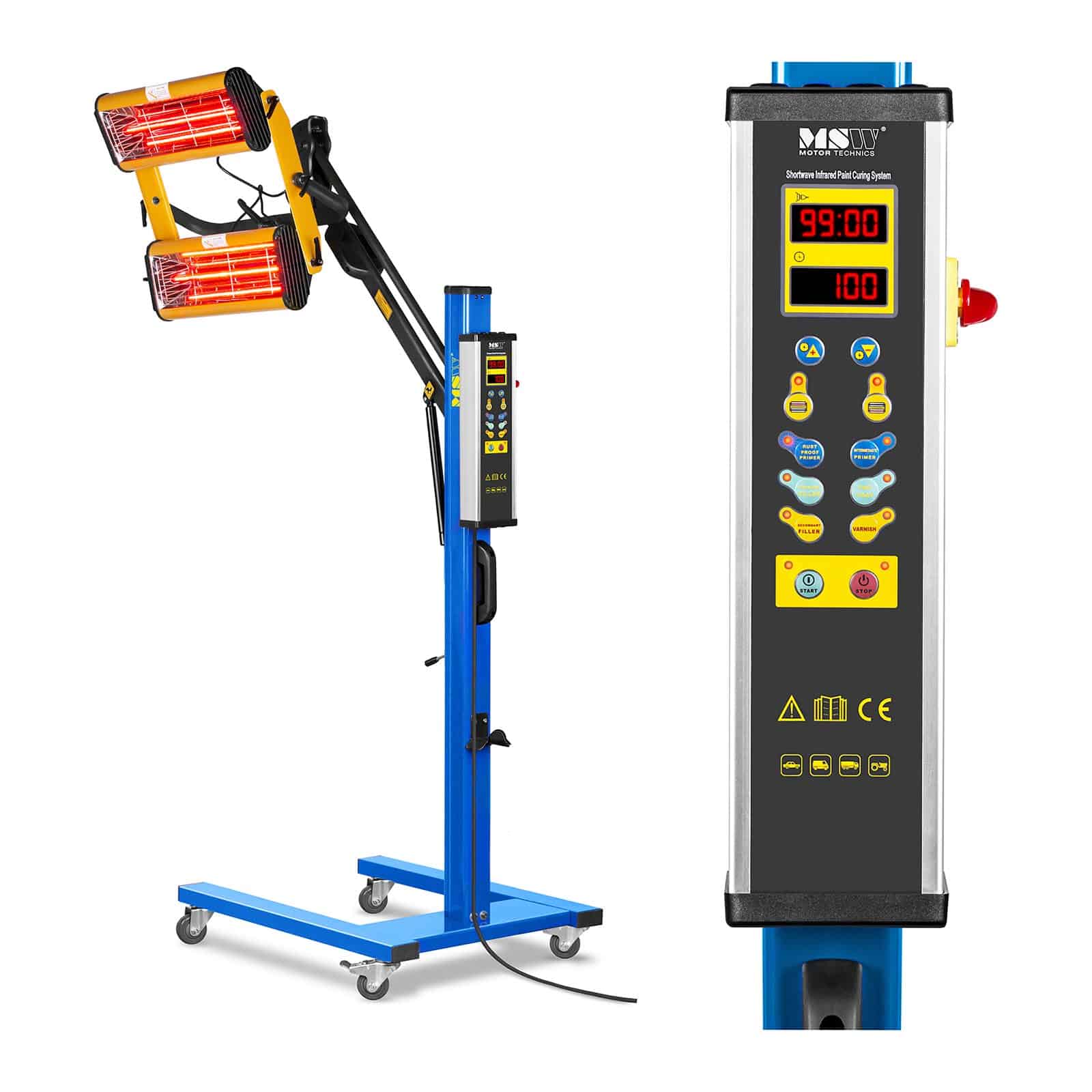 Lampada a infrarossi per carrozzeria da 2200 watt con due emettitori 14_0006452
