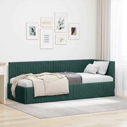 Cornice del letto ad angolo Verde Scuro 80 cm x 200 cm Velluto