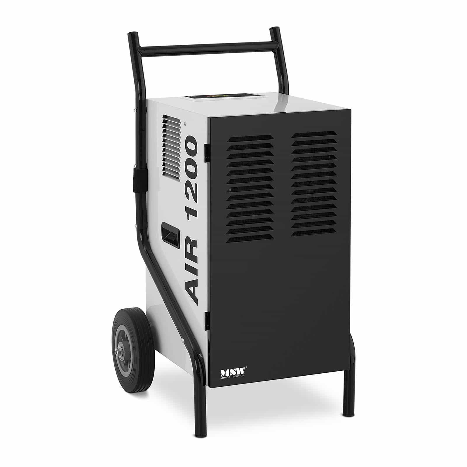 Deumidificatore elettrico professionale da cantiere per cantine domestiche di costruzione industriale efficiente (50 l/24h, Superficie 80 m2, Aria miscelata 630 m3/h, Serbatoio 5,5 l, LED) 14_0007254