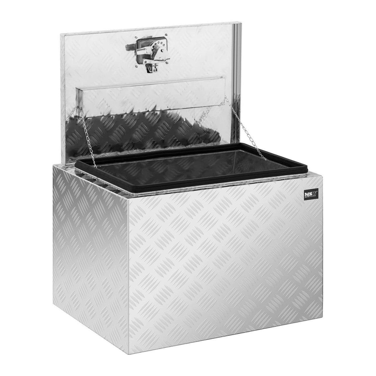 Box portaoggetti in alluminio 45 x 60 x 45 cm 120 litri con serratura 14_0001074