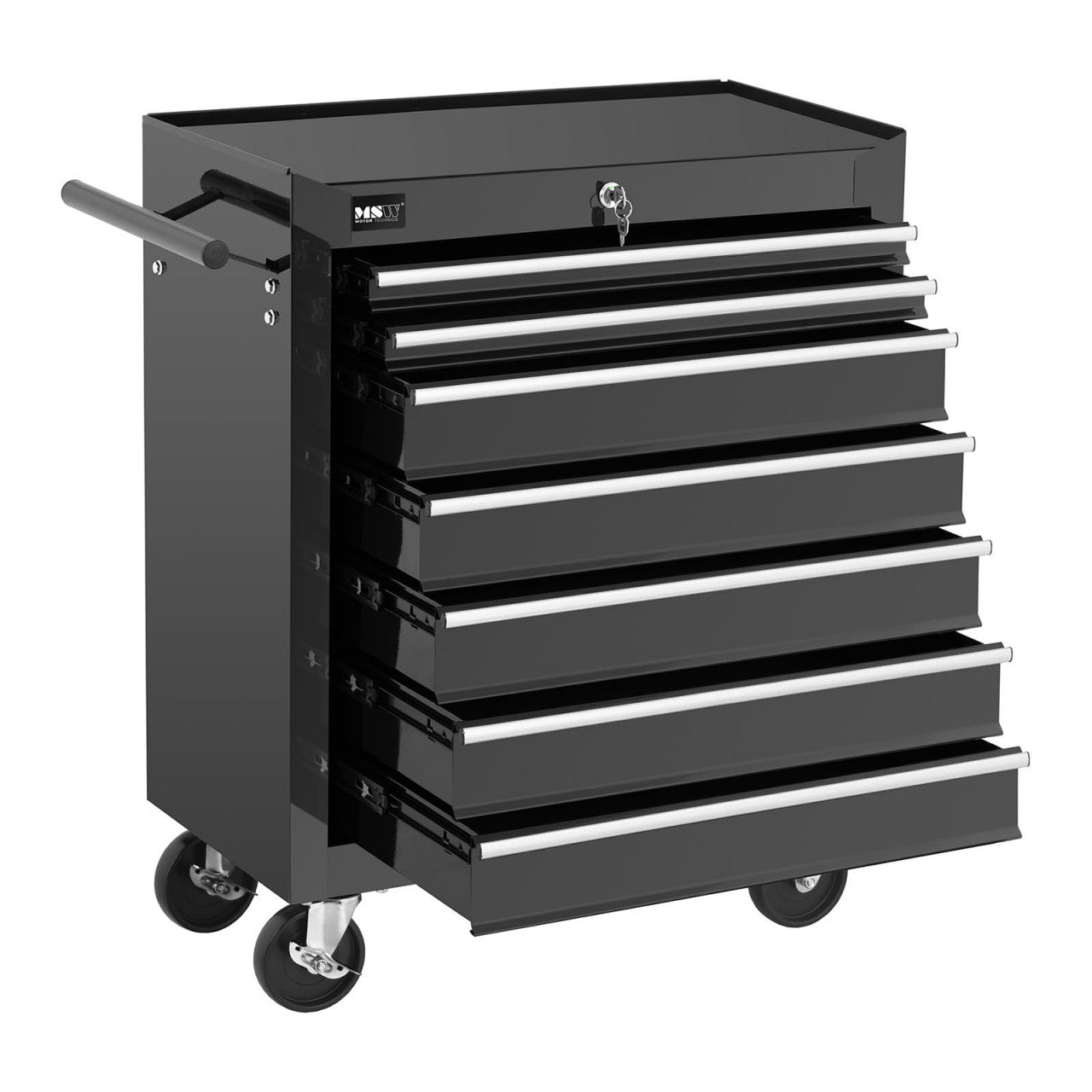 Carrello officina 5 cassetti portata max 50 kg con serratura acciaio nero 14_0003389