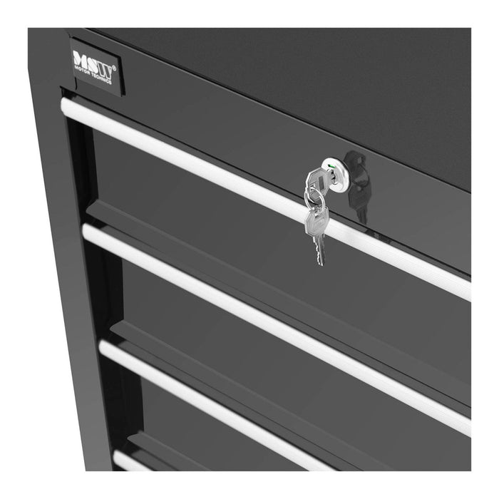 Carrello officina 5 cassetti portata max 50 kg con serratura acciaio nero 14_0003389