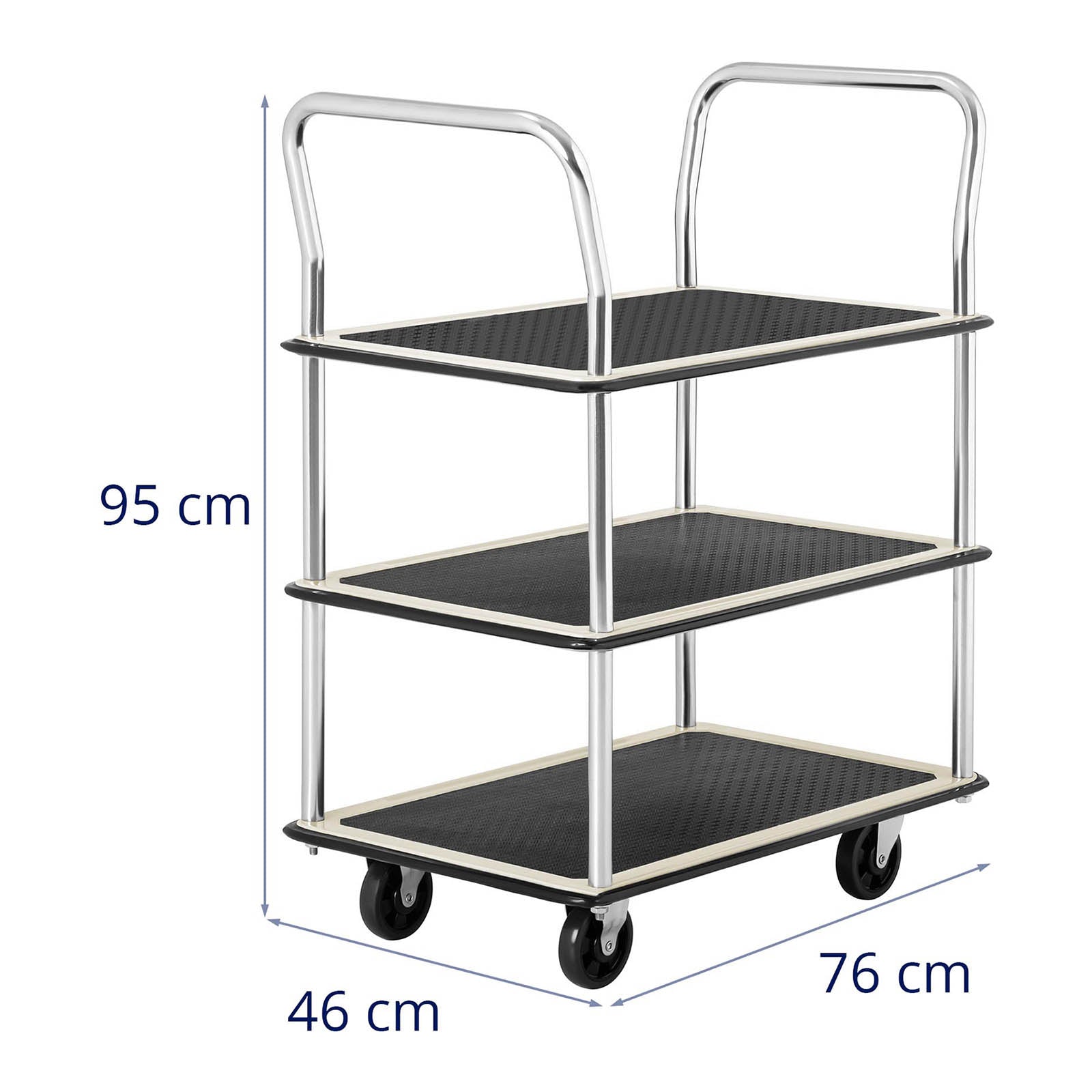 Carrello da movimentazione 150 kg max 3 vaschette porta attrezzi officina 14_0007232