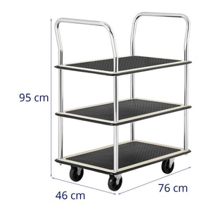 Carrello da movimentazione 150 kg max 3 vaschette porta attrezzi officina 14_0007232