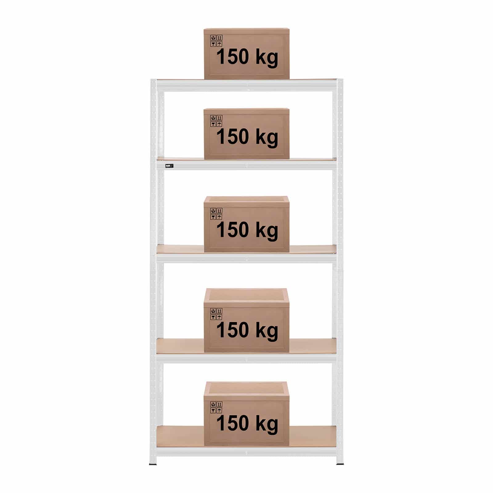 Ripiano per carichi pesanti 100 x 60 x 197 cm supporta 5 x 150 kg robusto garage officina attrezzi grigio 14_0005173
