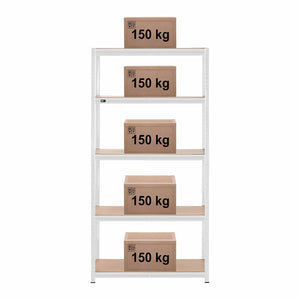Ripiano per carichi pesanti 100 x 60 x 197 cm supporta 5 x 150 kg robusto garage officina attrezzi grigio 14_0005173