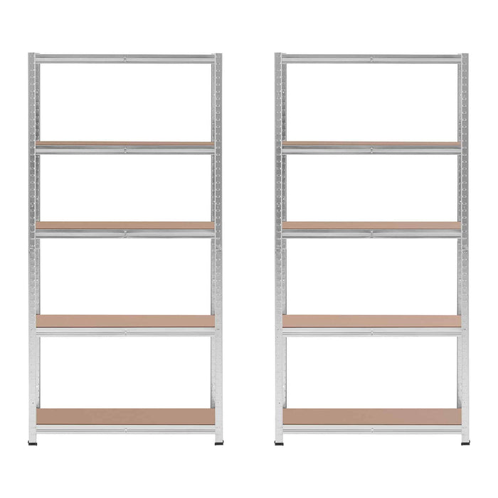 Set di 2 ripiani per carichi pesanti 90 x 30 x 180 cm supporti 5 x 175 kg robusti attrezzi da garage per officina grigio 14_0005178