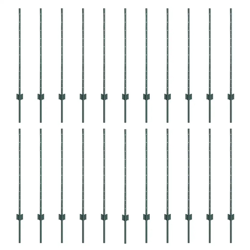 Palo della recinzione 22 pcs Verde 140 cm Acciaio 3335918
