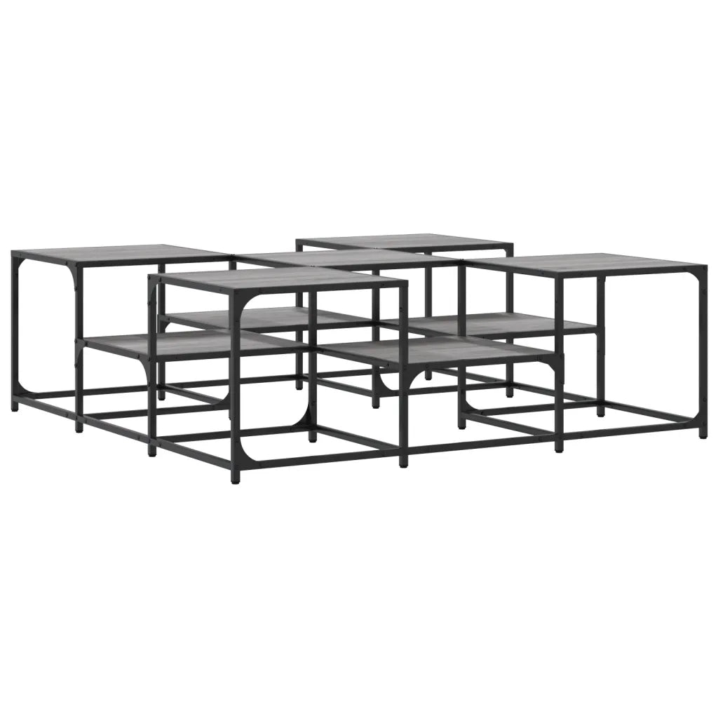 Tavolino Salotto-Tavolino da soggiorno-Tavolo Grigio Sonoma 121x121x40 cm Legno Multistrato