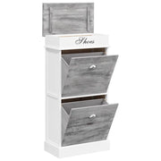 Scarpiera-Scaffale per scarpe-Armadietto contenitore Grigia 50x28x98 cm in Legno di Paulownia 323913