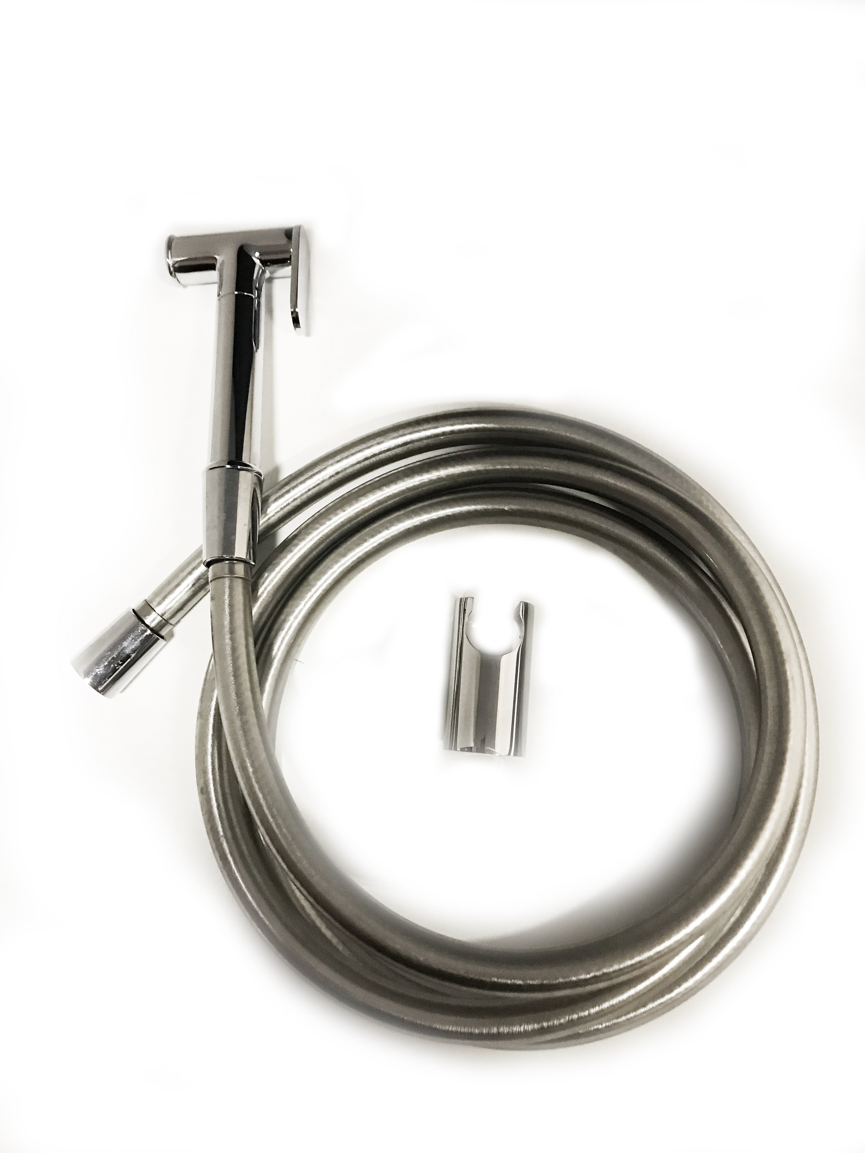 Kit idroscopino doccetta wc con flessibile e supporto, tutto ottone