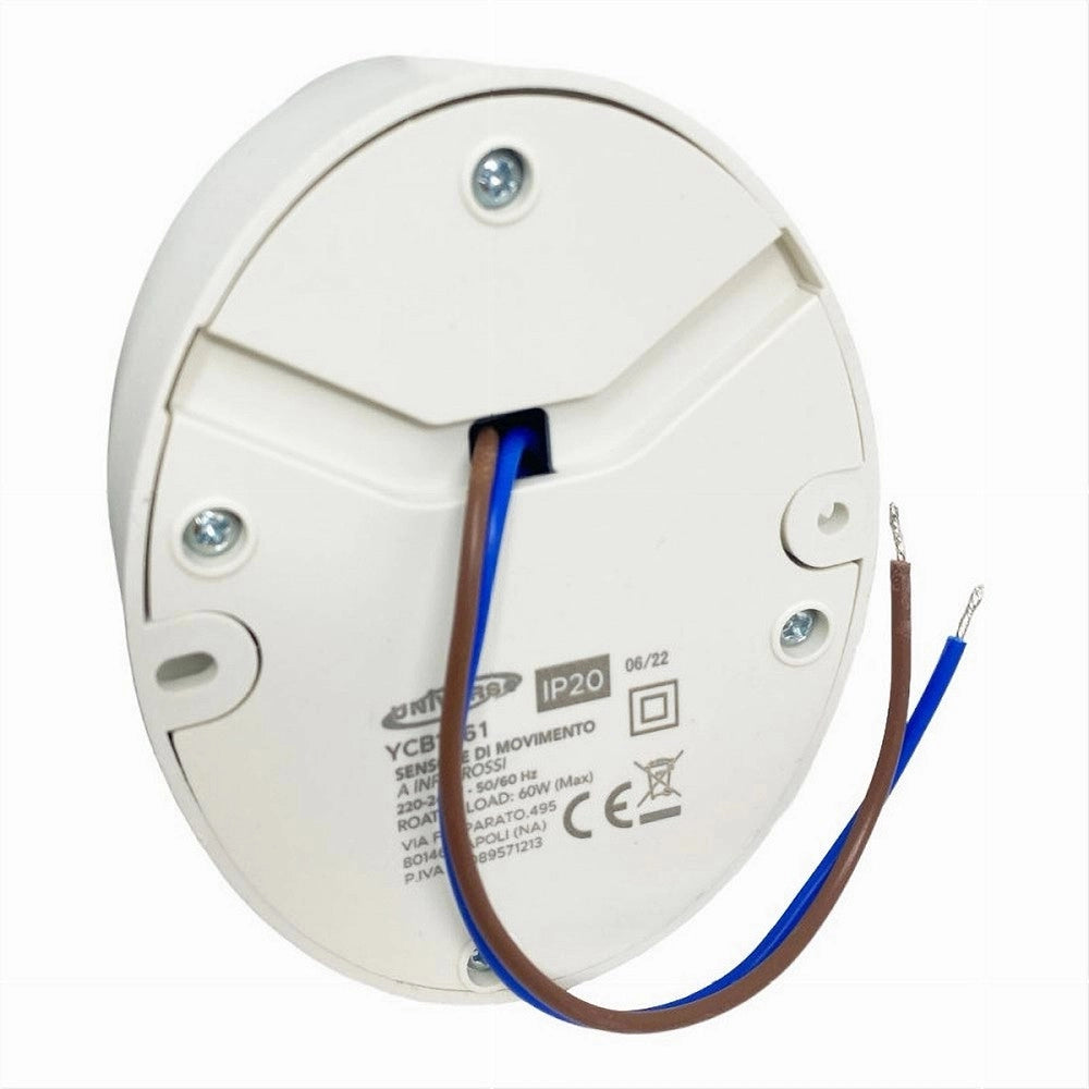 Trade Shop - Sensore Di Movimento 360° Pir Infrarossi Rilevatore Per Lampadine 60w E27 Ycb1061 -