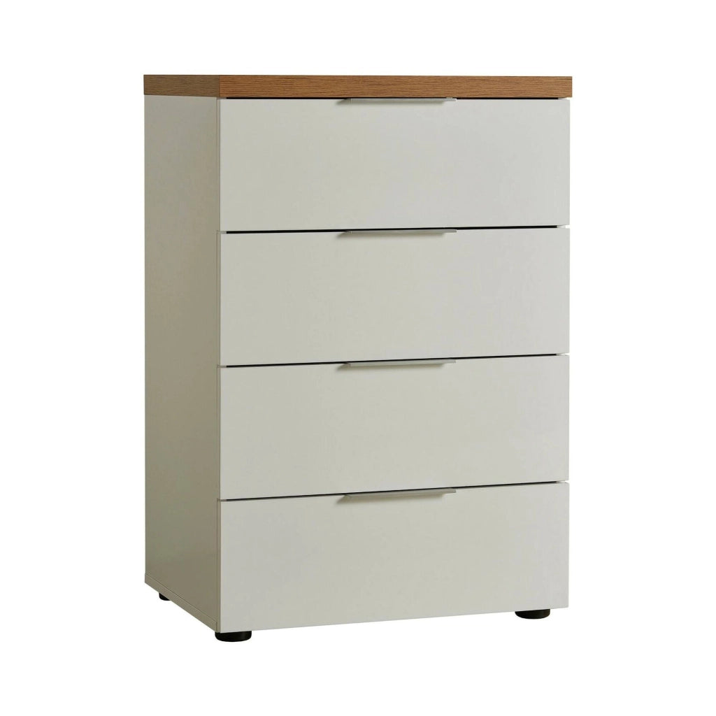 Amman, Cassettiera 4 Cassetti Made in Italy, 60x43x89h cm Bianco Lucido