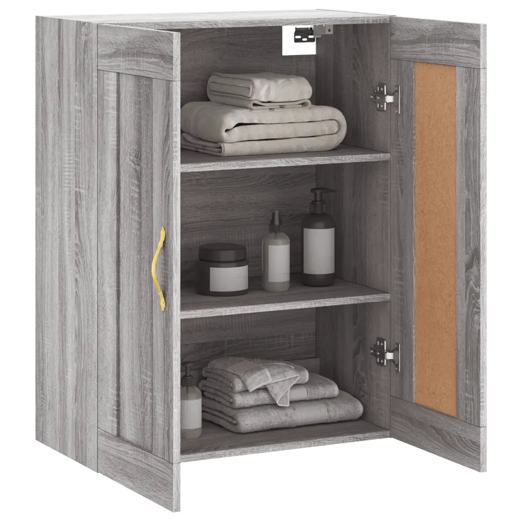 Armadietto a Muro | Mobile a Parete Grigio Sonoma 69,5x34x90 cm Legno Multistrato