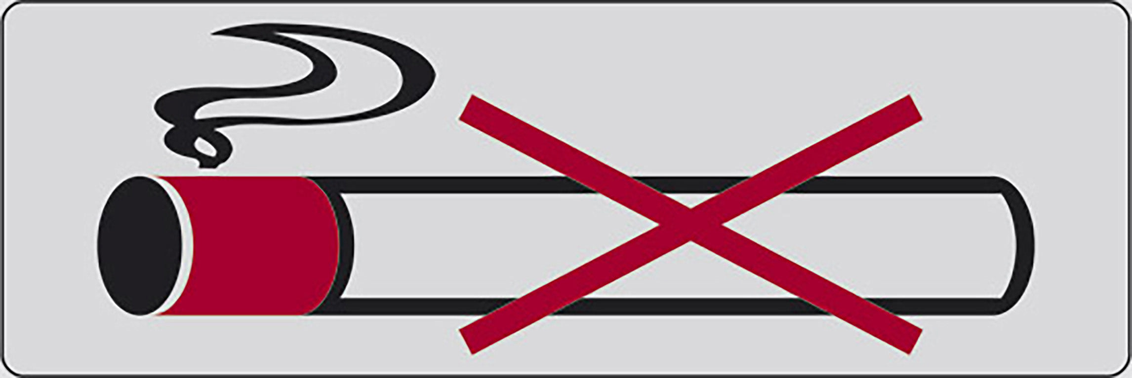 Adesivo Vietato Fumare 15CMx5CM con simbolo rosso No Smoke