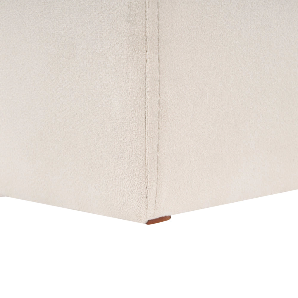 pouf rivestimento velluto beige pouf forma u design moderno accessori soggiorno