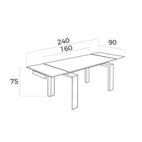 Tavolo da pranzo allungabile rettangolare vetro temperato e noce