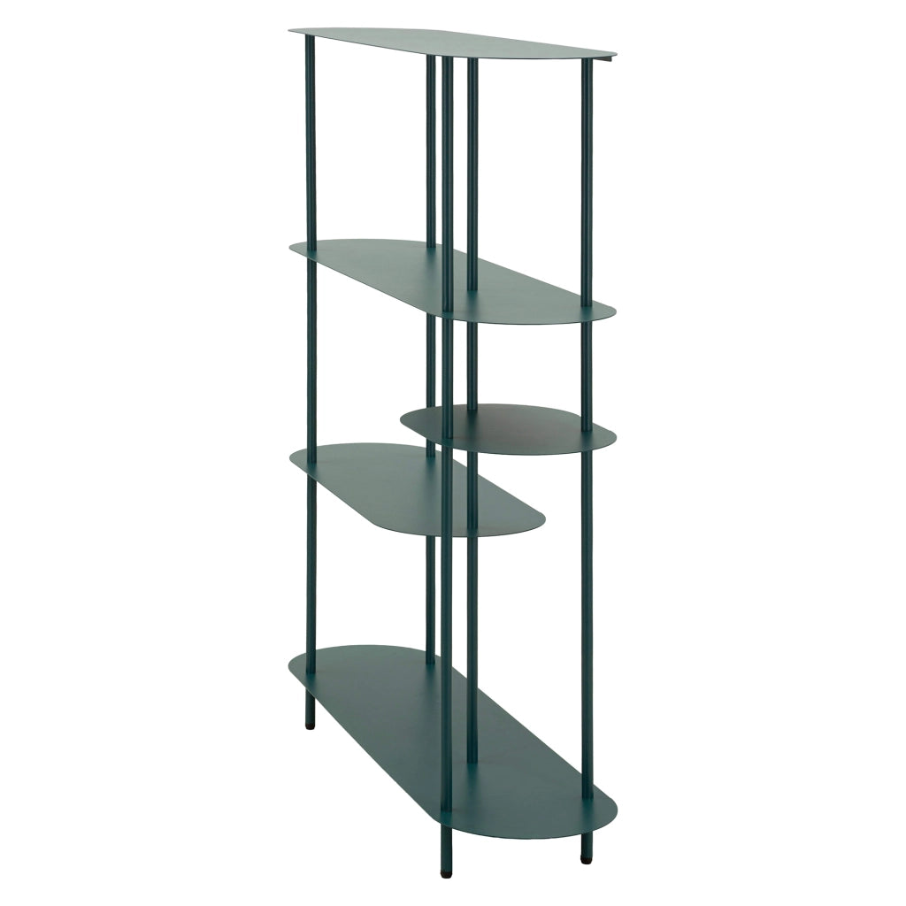 Biblioteca Gana, Libreria 5 Ripiani, 11x40x132h cm Verde Ottanio