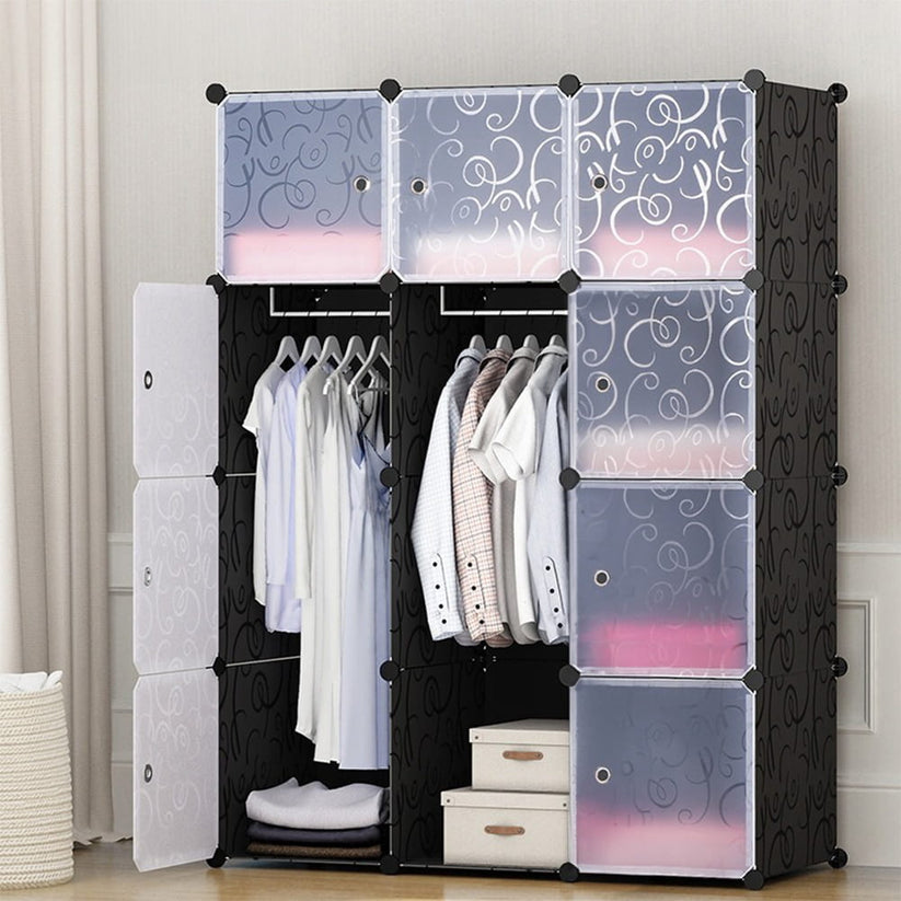 Armadietto con 12 cassetti, modulare e compatto, stile Box.