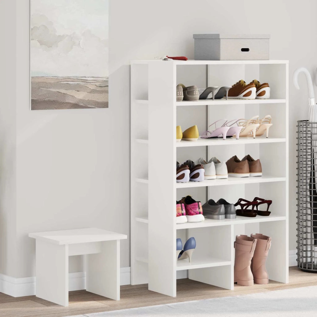 Mobile per scarpe 2 pcs Bianco Legno multistrato