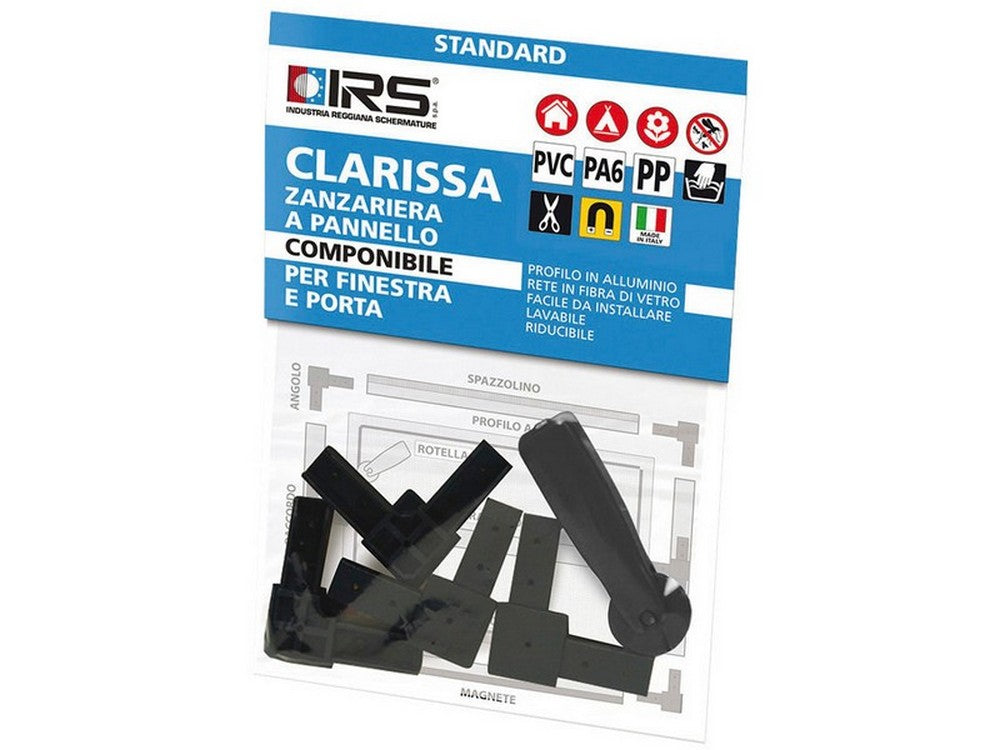 kit 4 angoli + rotella per profilo zanzariera clarissa cod:ferx.vit53782