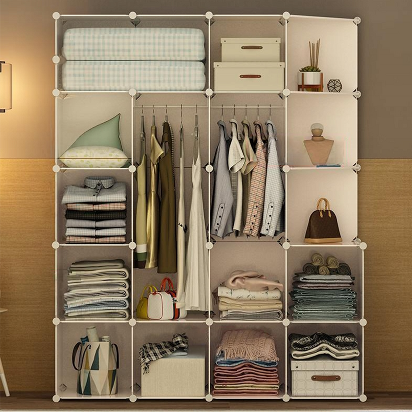 Armadio Componibile 183x147x47 cm Perfetto per Vestiti e Accessori