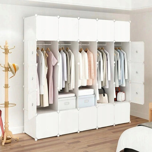 Grande Armadio Modulare Bianco 183x183x47 cm Capiente