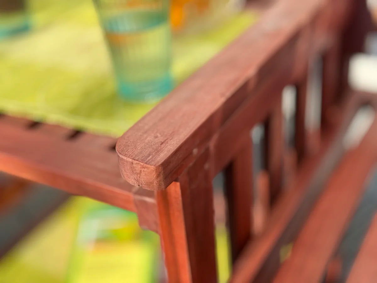 Panca da giardino con tavolo, panca doppia a 2 posti