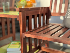 Panca da giardino con tavolo, panca doppia a 2 posti