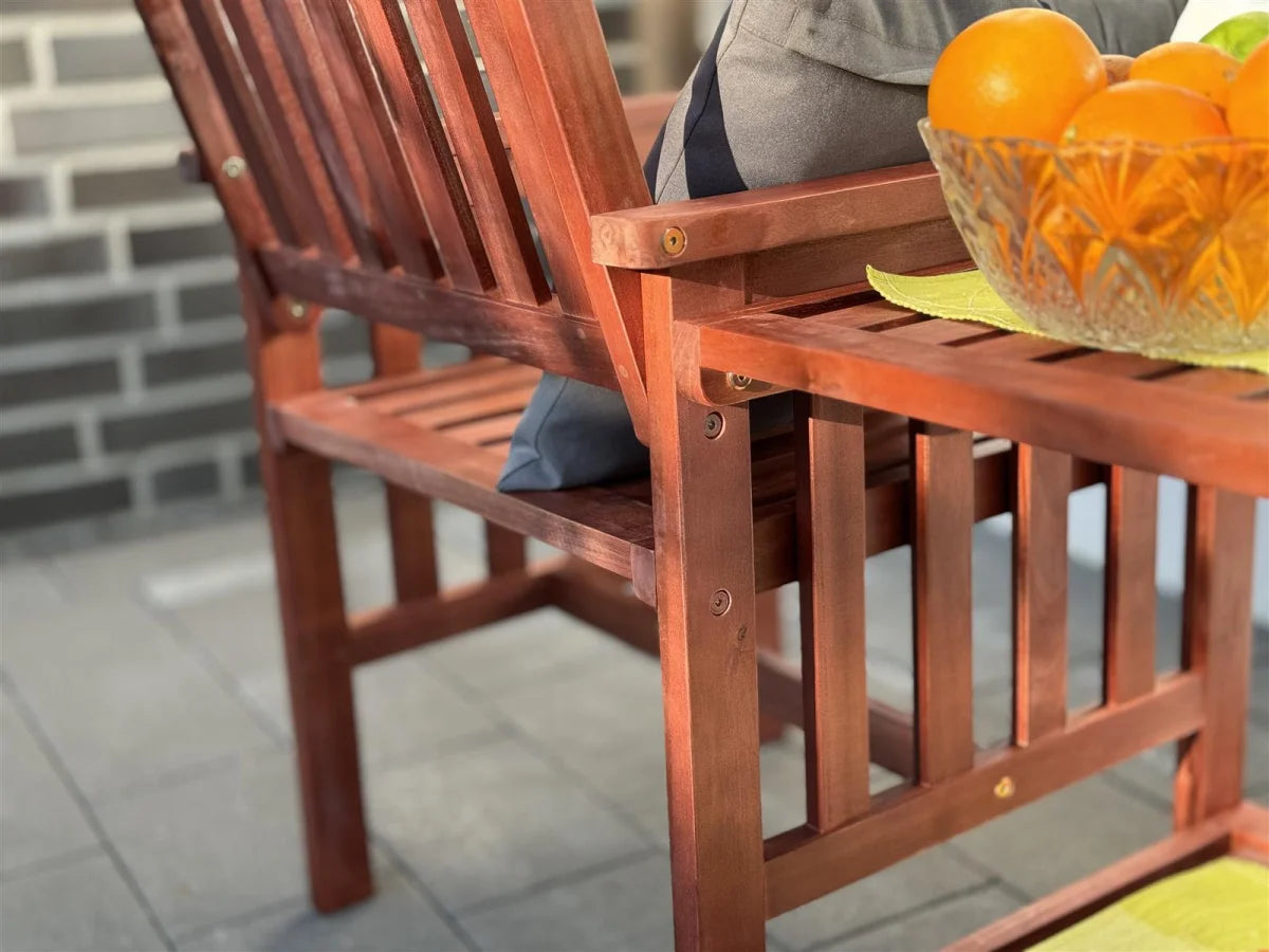 Panca da giardino con tavolo, panca doppia a 2 posti
