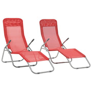 Sdraio pieghevoli 2 pezzi Textilene rosso 02_0011952