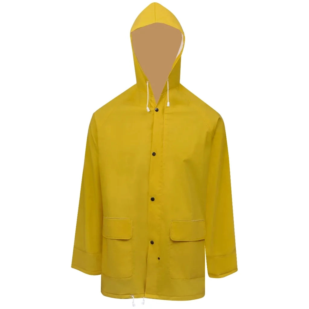 Impermeabile Verde resistente a 2 pezzi cappuccio Giallo XXL 130779