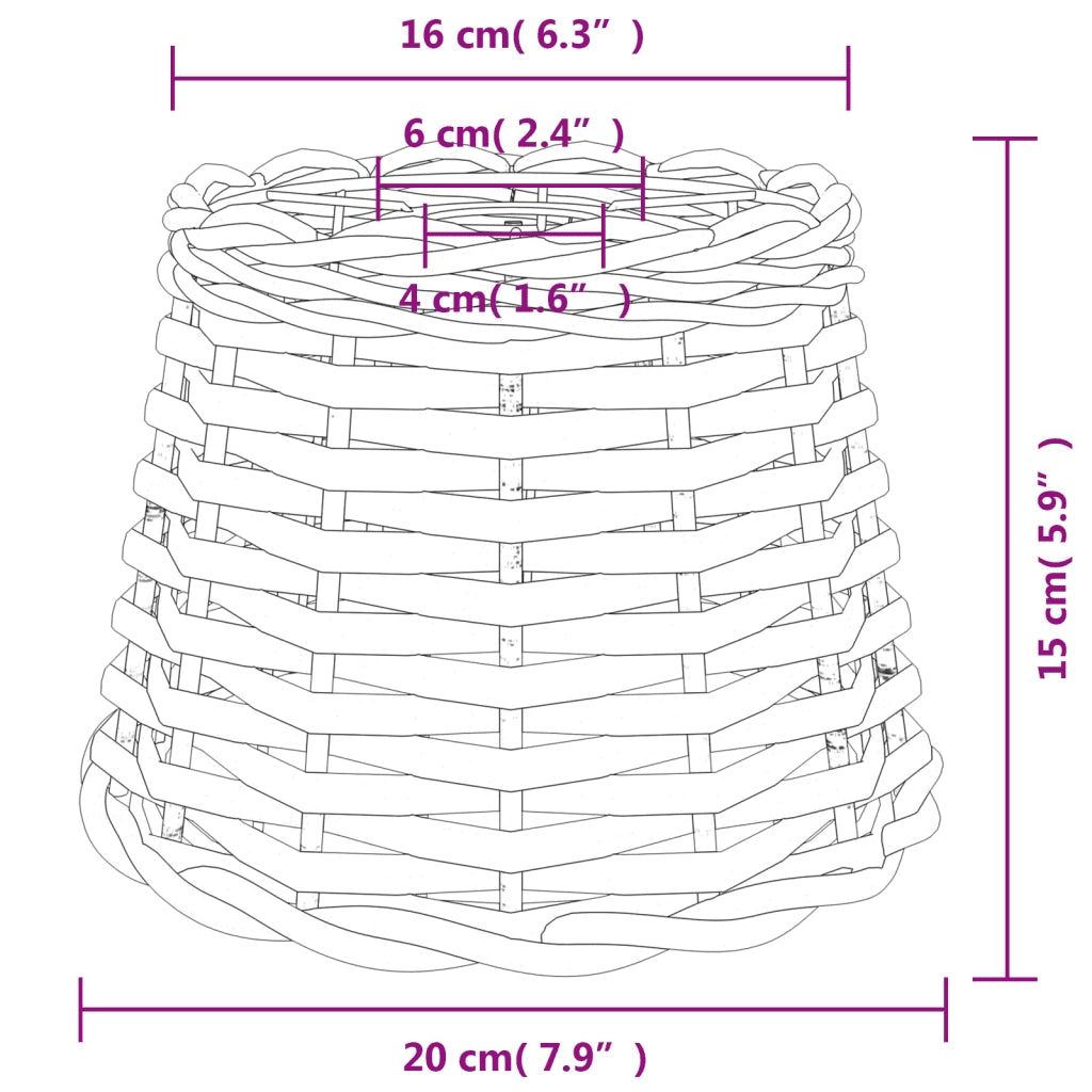 Paralume da Soffitto Bianco ?20x15 cm in Vimini CFW8617464