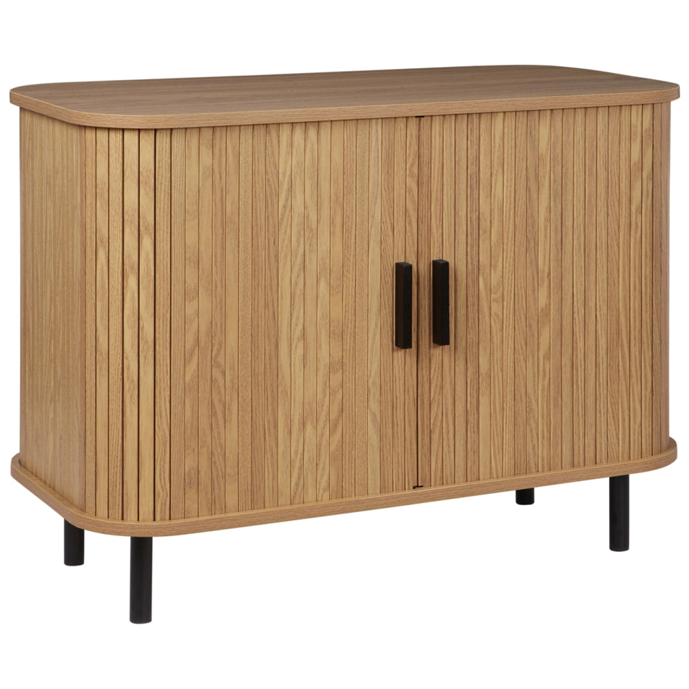 Credenza retrò ad ante scorrevoli MDF Gambe in metallo Legno chiaro camera da letto soggiorno