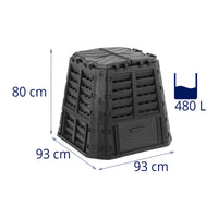 Compostiera da giardino 480 litri polipropilene alta qualità 14_0007491