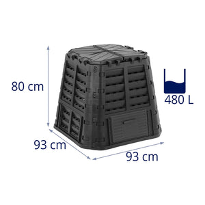 Compostiera da giardino 480 litri polipropilene alta qualità 14_0007491