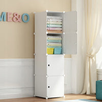 Armadio modulare Guardaroba Abiti Bianco Scaffale Colonna 147x39x37 cm