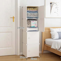 Armadio modulare Guardaroba Abiti Bianco Scaffale Colonna 147x39x37 cm