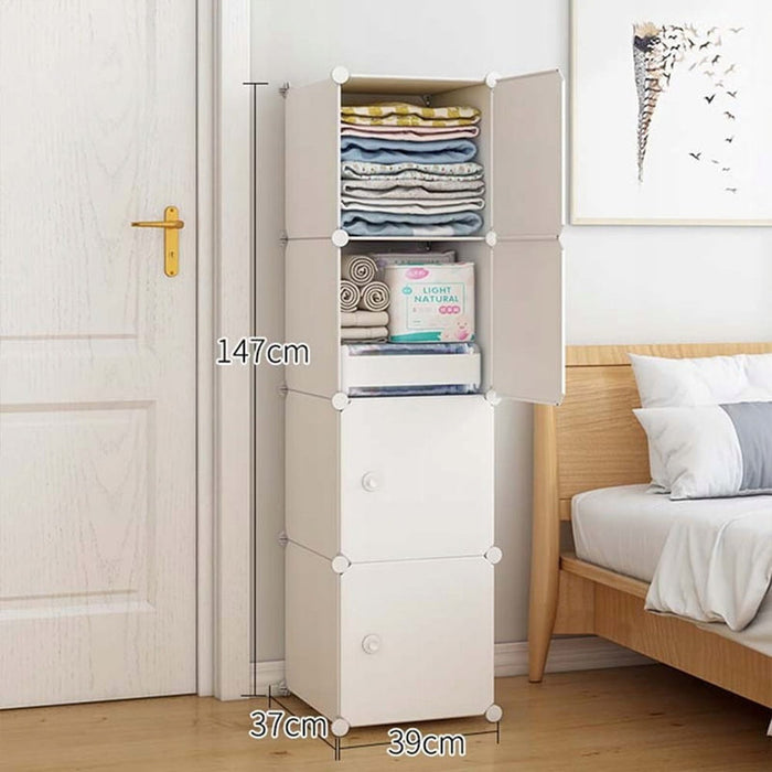 Armadio modulare Guardaroba Abiti Bianco Scaffale Colonna 147x39x37 cm