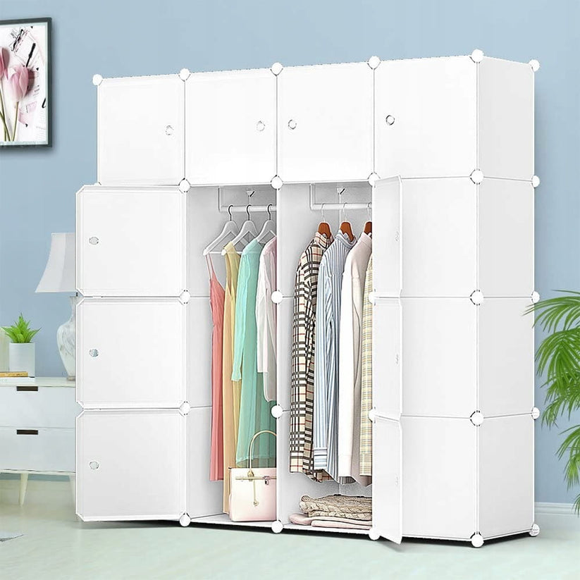 Armadio modulare bianco spaziosa 147x147x37 cm